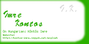 imre kontos business card